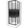 Mexen Rio štvorcová sprchová kabína 70 x 70 cm, pruhy, čierna + závesný bidet Rio, biela- 860-070-070-70-20-4510