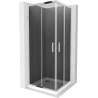 Mexen Rio štvorcová sprchová kabína 70 x 70 cm, grafitová čierna, chrómová + závesný bidet Flat, biela- 860-070-070-01-40-4010