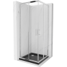 Mexen Rio štvorcová sprchová kabína 90 x 90 cm, transparentnéné, chrómová + závesný bidet Flat, čierna - 860-090-090-01-00-4070