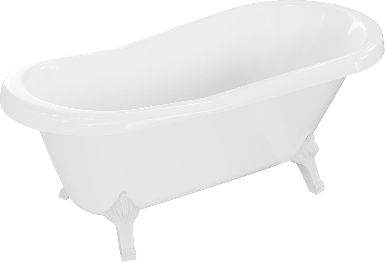 Mexen Retro voľne stojaca vaňa 150 x 73 cm, biela, biele nožičky - 53251507300-20