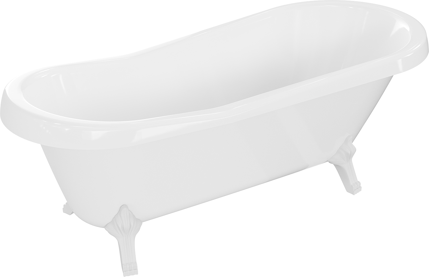 Mexen Retro voľne stojaca vaňa 170 x 75 cm, biela, biele nožičky - 53251707500-20