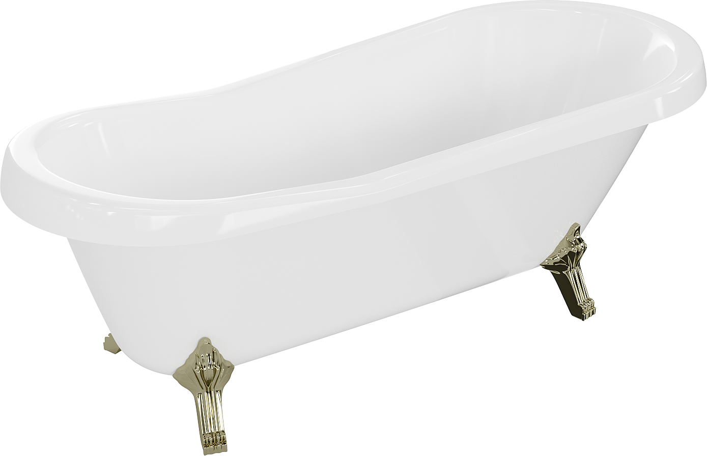 Mexen Retro voľne stojaca vaňa 170 x 75 cm, biela, zlaté nožičky - 53251707500-50