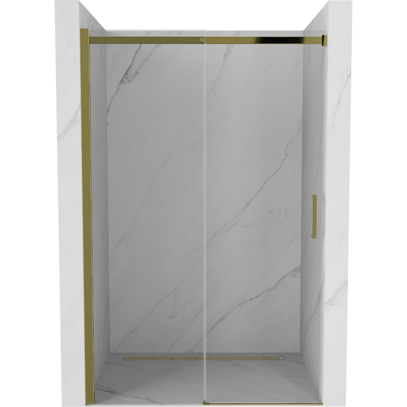 Mexen Omega posúvacie sprchové dvere 120 cm, transparentnéné, zlatá - 825-120-000-50-00