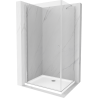 Mexen Pretoria sprchová kabína, kyvné dvere 70 x 120 cm, Transparentné, Chrómová + sprchová vanička Flat - 852-070-120-01-00-401