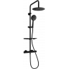 Mexen KT67 stenová sprchová súprava s dažďovými tryskami a termostatickou batériou, čierna - 771506793-70
