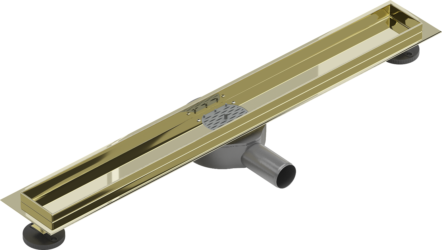 Mexen Flat 360 teleso odtokového sprchového žľabu s otočným sifónom 50 cm, Zlatá - 1540050