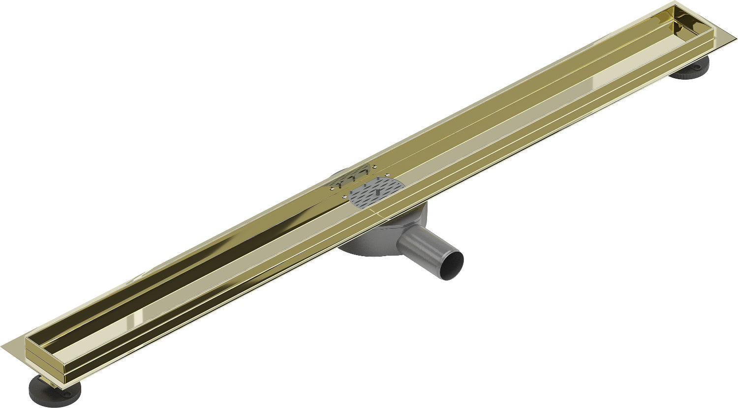 Mexen Flat 360 teleso odtokového sprchového žľabu s otočným sifónom 90 cm, Zlatá - 1540090