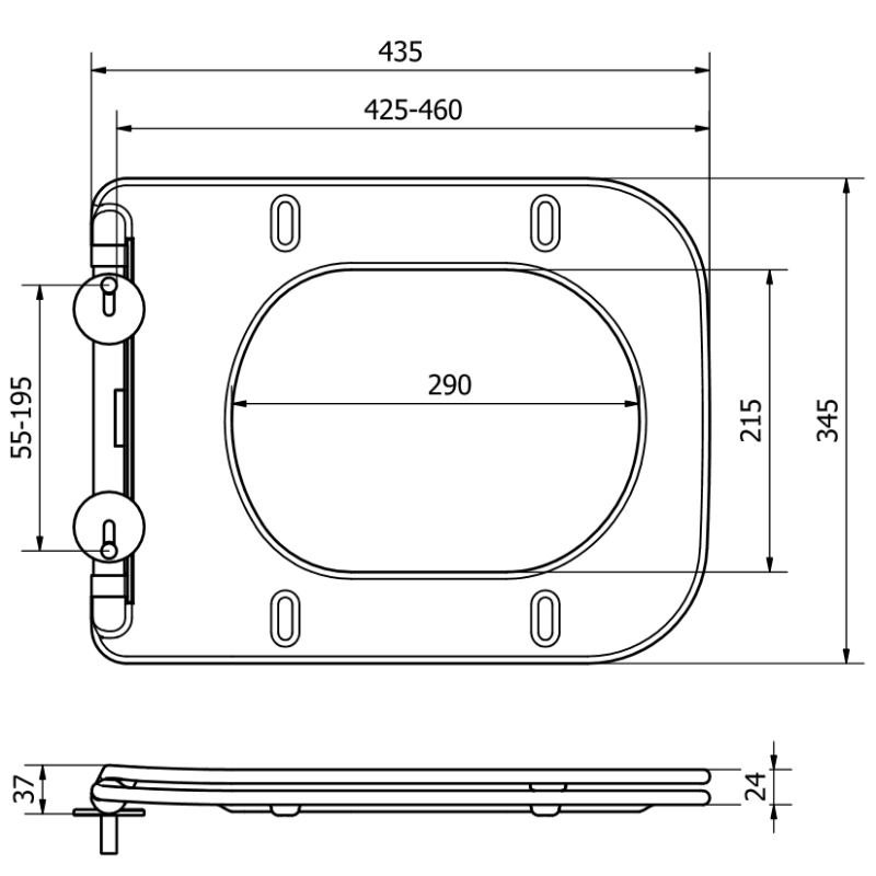 Mexen pomaly klesajúca doska slim, duroplast, biela - 39090100