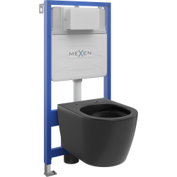 Mexen podomietkový WC systém Felix Slim s WC misou Carmen, čierna matná - 6103388XX85