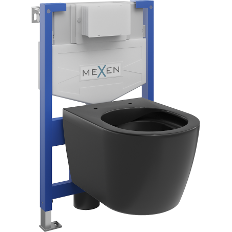 Mexen podomietkový WC systém Felix XS-F s WC misou Carmen, čierna matná - 6803388XX85