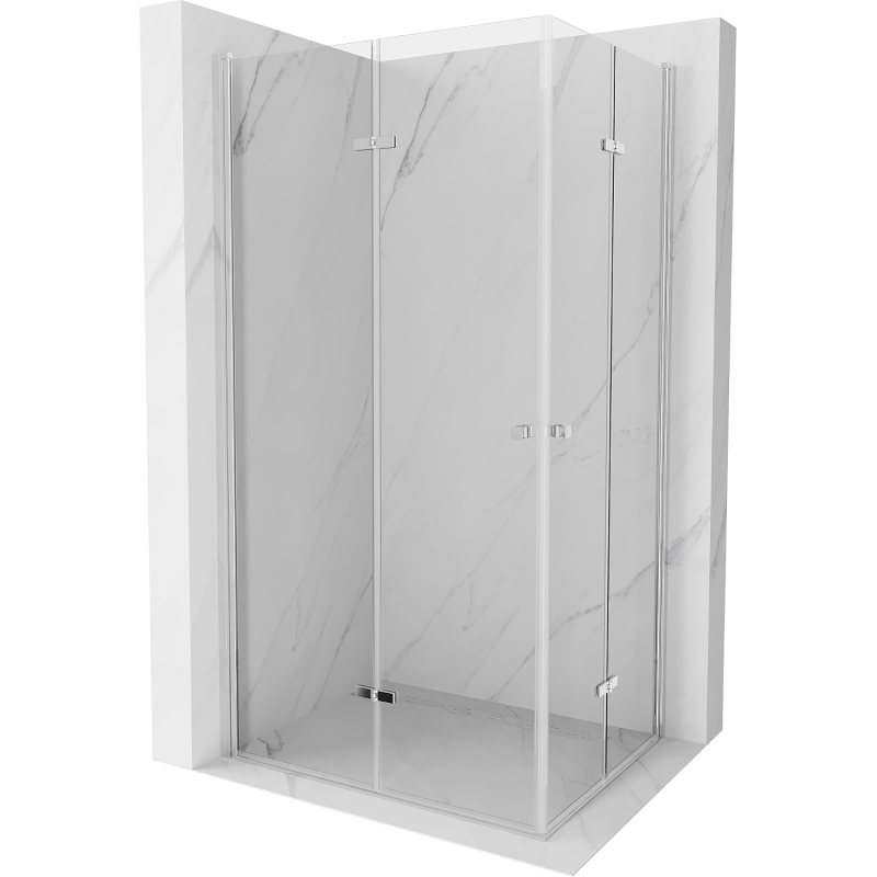 Mexen Lima Duo sprchová kabína, skladacie dvere 90 x 70 cm, transparentnéné, chrómová - 856-090-070-02-00