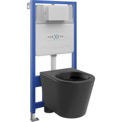 Mexen podomietkový WC systém Felix Slim s WC misou Rico, čierna matná - 6103372XX85