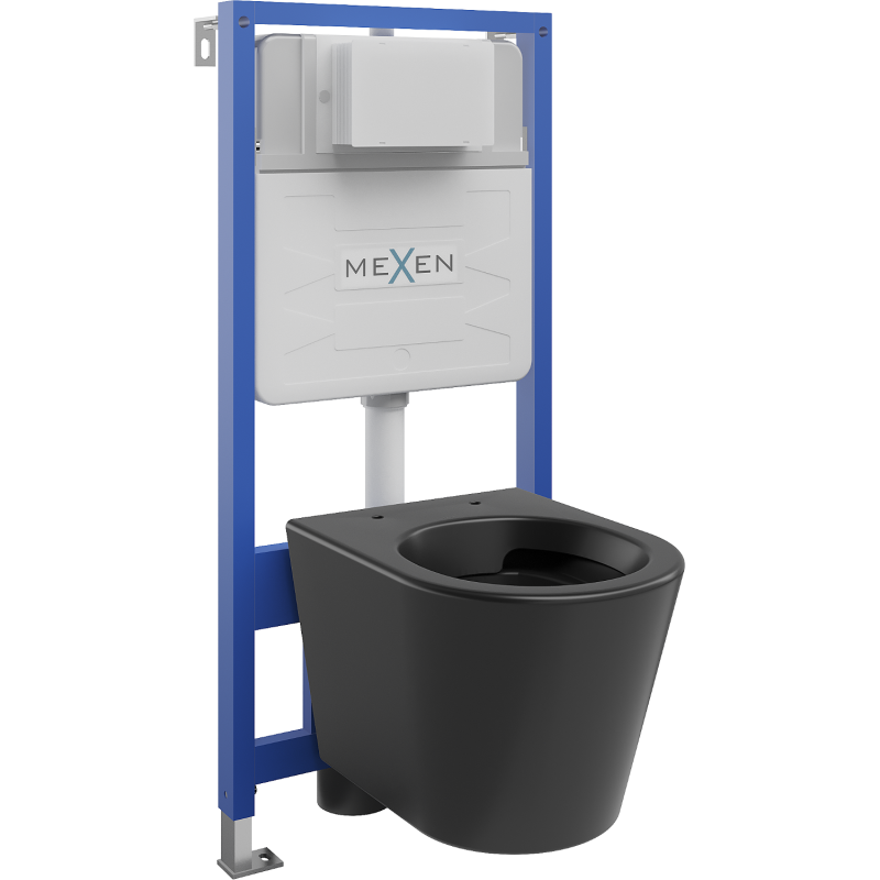 Mexen podomietkový WC systém Felix Slim s WC misou Rico, čierna matná - 6103372XX85