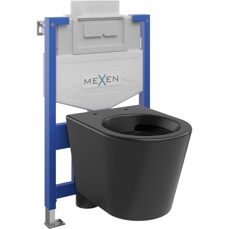 Mexen podomietkový WC systém Felix XS-U s WC misou Rico, čierna matná - 6853372XX85