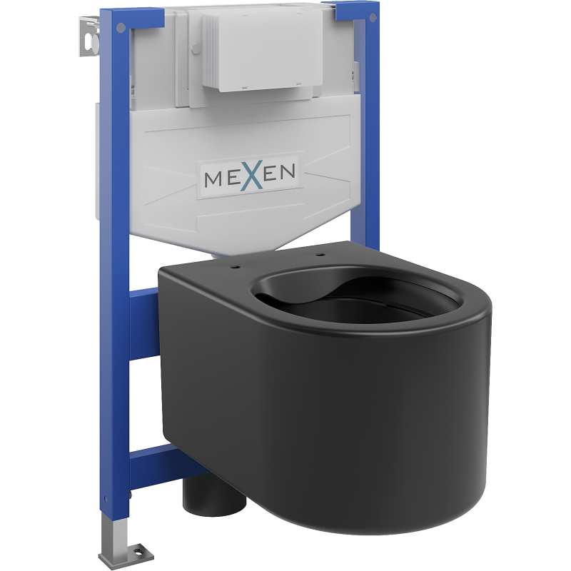 Mexen podomietkový WC systém Felix XS-F s WC misou Sofia, čierna matná - 6803354XX85