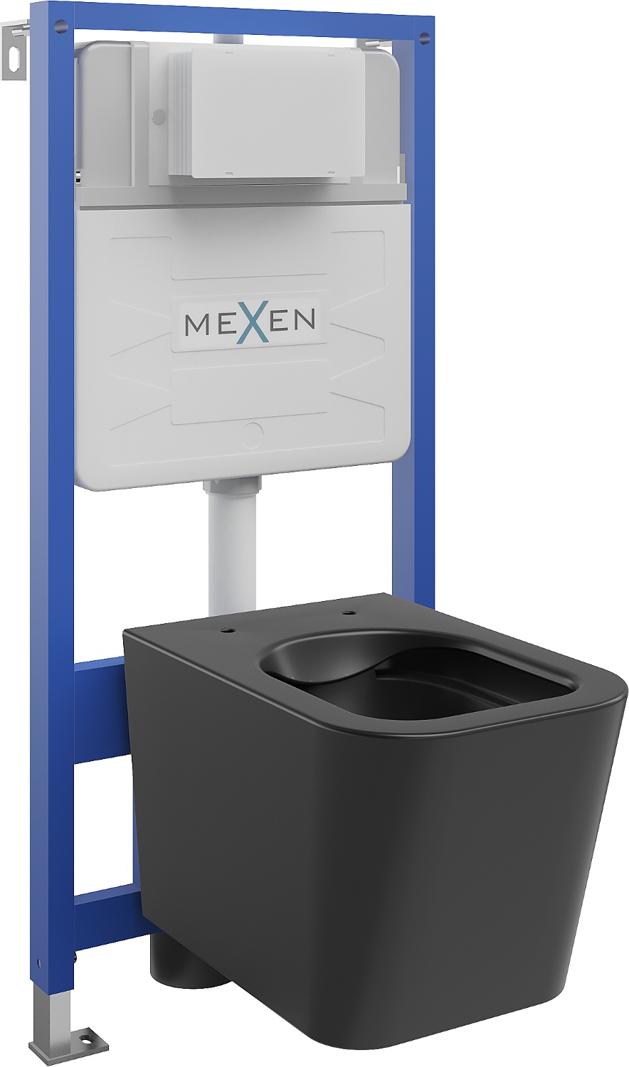 Mexen podomietkový WC systém Felix Slim s WC misou Teo, čierna matná - 6103385XX85