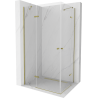 Mexen Roma Duo sprchová kabína, kyvné dvere 90 x 80 cm, transparentnéné, zlatá - 854-090-080-50-00-02