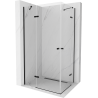 Mexen Roma Duo sprchová kabína, kyvné dvere 80 x 70 cm, transparentnéné, čierna - 854-080-070-70-00-02