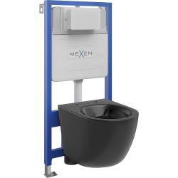 Mexen podomietkový WC systém Felix Slim s WC misou Lena, čierna matná - 6103322XX85