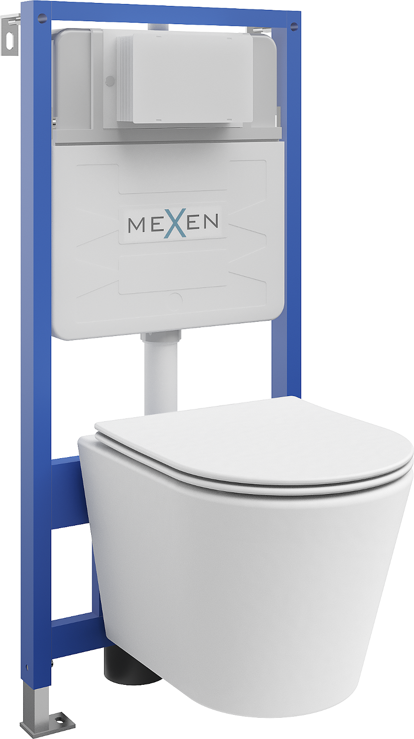 Mexen podomietkový WC systém Felix Slim s WC misou Rico a pomaly klesajúcou doskou, bielamat - 61030724001