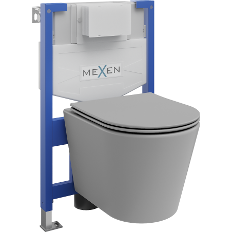 Mexen podomietkový WC systém Felix XS-F s WC misou Rico a pomaly klesajúcou doskou, šedá bledomatná - 68030724061