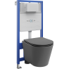 Mexen podomietkový WC systém Felix Slim s WC misou Rico a pomaly klesajúcou doskou, šedá ciemny mat - 61030724071