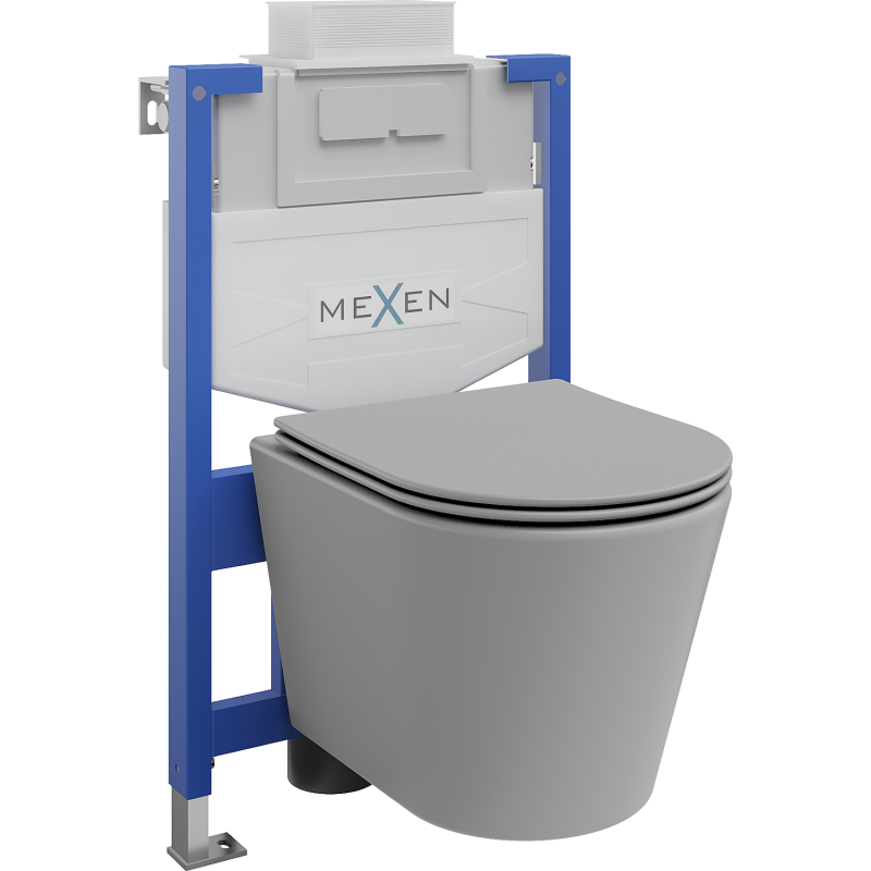 Mexen podomietkový WC systém Felix XS-U s WC misou Rico a pomaly klesajúcou doskou, šedá bledomatná - 68530724061