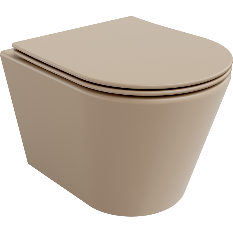 Mexen Rico WC misa Rimless s pomaly padajúcim sedátkom, duroplast, cappucino matná - 30724064
