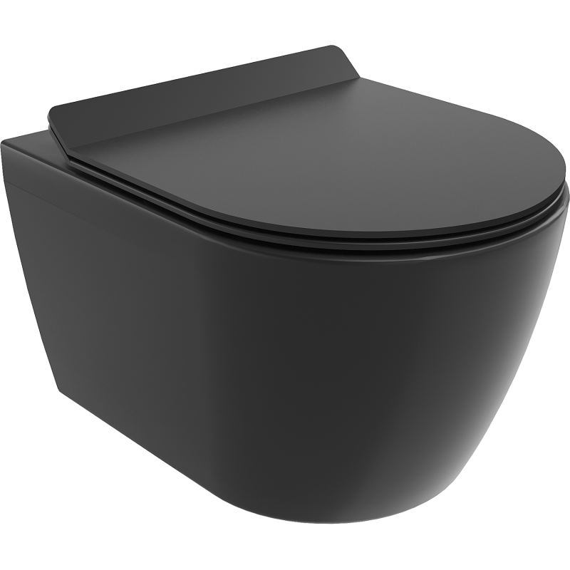 Mexen Carmen WC misa Rimless s pomaly padajúcim sedátkom, duroplast, čierna matná - 30880185