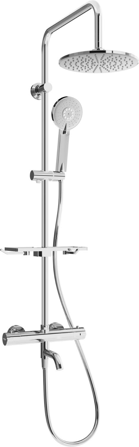 Mexen KT40 vaňovo-sprchová súprava s dažďovými tryskami a termostatickou batériou, chrómová - 779004093-00