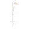Mexen KT49 vaňovo-sprchová súprava s dažďovými tryskami a termostatickou batériou, biela/zlatá - 779004993-25