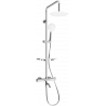 Mexen KT67 vaňovo-sprchová súprava s dažďovými tryskami a termostatickou batériou, chrómová/biela- 779006793-00