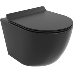 Mexen Lena WC misa Rimless s pomaly padajúcim sedátkom, duroplast, čierna matná - 30220185