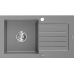 Mexen Pablo granitový jednokomorový drez s odkvapkávačom 752 x 436 mm, šedá - 6510751010-71