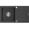 Mexen Pablo granitový jednokomorový drez s odkvapkávačom 752 x 436 mm, Čierna škvrnitá - 6510751010-76