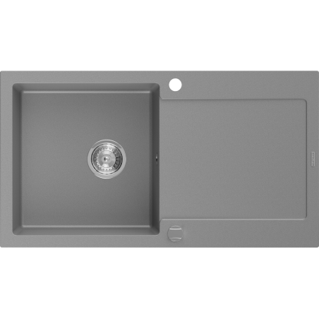 Mexen Leo granitový jednokomorový drez s odkvapkávačom 900 x 500 mm, šedá - 6501901010-71