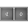Mexen Mario granitový dvojkomorový drez 820 x 436 mm, šedá - 6504822000-71