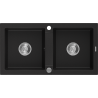 Mexen Mario granitový dvojkomorový drez 820 x 436 mm, čierna - 6504822000-77
