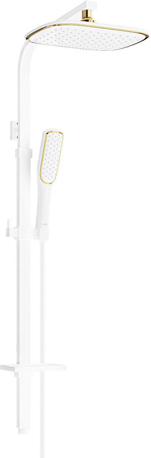 Mexen Q49 sprchový stĺp, biela/zlatá - 798494995-25