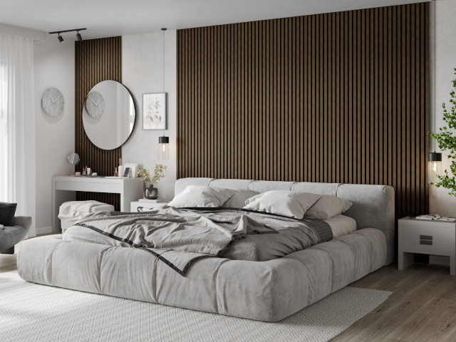 Spálňa s orehovými lamelami Mexen