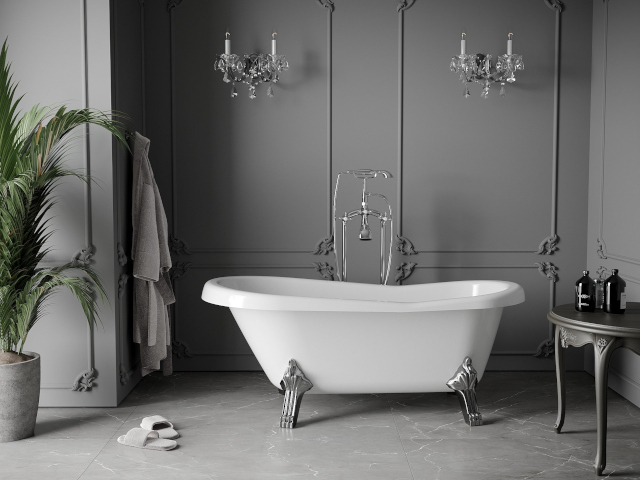 Sivé dlaždice Mexen v kúpeľni