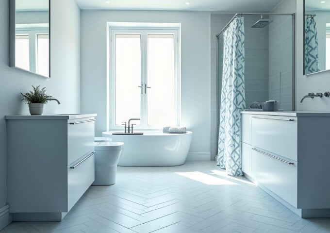 Vinylové panely rybia kosť v kúpeľni